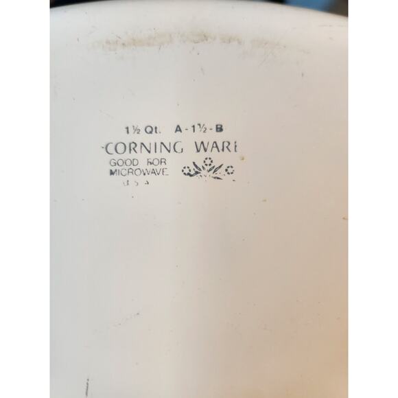 Corning Ware Blue Cornflower 1.5 Qt with lid A-1 1/2-B Vintage 1.5 Qt - Picture 3 of 9